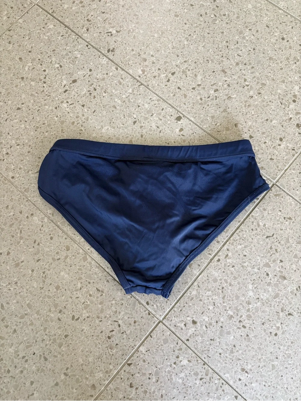 ES Collection Navy Swim Briefs with White Drawstring